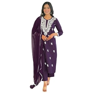 Naixa Womens Cotton Embroidered Straight Kurta with