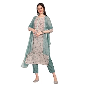 Naixa Womens Cotton Floral Straight Kurta Set