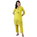 Naixa Women39s Lavender Cotton Printed Straight Kurta