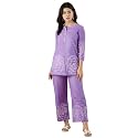 Naixa Women39s Lavender Cotton Printed Straight Kurta