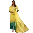 Naixa Women39s Lemon Chinon Embroidered Printed Straight