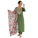 Naixa Women39s Rayon Embroidered Straight Kurta with
