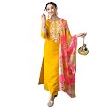 Naixa Women39s Rayon Embroidered Straight Kurta with