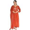 Naixa Women39s Silk Chiffon Embroidered A-Line Kurta