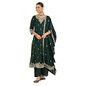 Naixa Women39s Vichitra Silk Embroidered A-Line Kurta