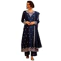 Naixa Women39s Vichitra Silk Embroidered A-Line Kurta