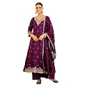 Naixa Women39s Vichitra Silk Embroidered A-Line Kurta