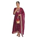 Naixa Women39s Vichitra Silk Embroidered A-Line Kurta