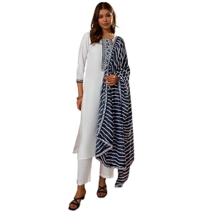 Naixa Womens Viscose Embroidered Straight Kurta with