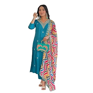 Naixa Womens Viscose Embroidered Straight Kurta with