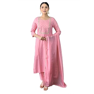 Naixa Womens Viscose Embroidered Straight Kurta with