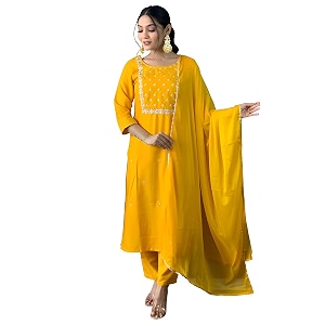 Naixa Womens Viscose Embroidered Straight Kurta with