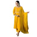 Naixa Women39s Viscose Embroidered Straight Kurta with