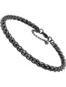 NAKABH Stainless Steel Black Silver Bracelet