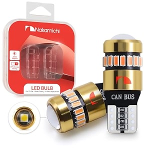 nakamichi t10 led light bulb 168 2825 194 w5w wedge 181 smd 3014 chip led replacement bulbs error free for car interior dome map door license courtesy dash lights giallo amber 19 leds pack of 2