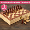 Nakashi Premium Quality 13 Inch Wooden Chess Set with Folding Board & Storage 33 cm Chess Board