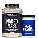 NAKED Vanilla Mass Gainer (8LB Bulk) Creatine Monohydrate 500g (100 Servings) – Non-GMO; Gluten Free; Soy Free; No Fillers; Strength Support