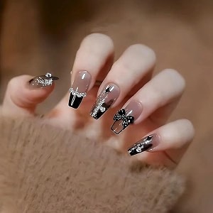 nakhi 24 reusable artificial fake nail set  lightweight amp long lasting quick fix for festivals amp special occasions cz071