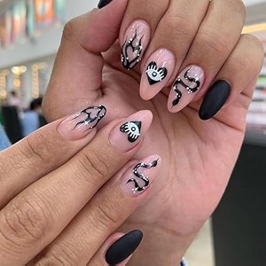 nakhi 24 reusable artificial fake nail set  lightweight amp long lasting quick fix for festivals amp special occasions w641