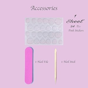 nakhi 24 reusable artificial fake nail set  lightweight amp long lasting quick fix for festivals amp special occasions jp3229