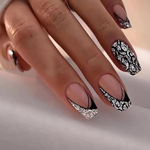 nakhi 24 reusable artificial fake nail set  lightweight amp long lasting quick fix for festivals amp special occasions w378