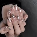 Nakhi 24 Reusable Artificial Fake Nail Set | Lightweight &amp; Long Lasting| Quick Fix For Festivals &amp; Special Occasions (Z661)