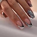 Nakhi 24 Reusable Artificial Fake Nail Set | Lightweight &amp; Long Lasting| Quick Fix For Festivals &amp; Special Occasions (W378)