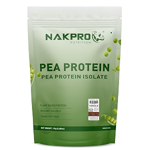 nakpro nutrition pea protein isolate  1 kg vanilla  26g protein  plant based protein powder