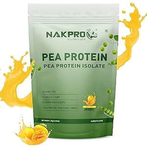 nakpro nutrition pea protein isolate  1 kg mango  26g protein  plant based protein powder