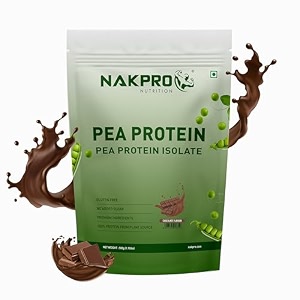 nakpro nutrition pea protein isolate  500g chocolate  26g protein  plant based protein powder