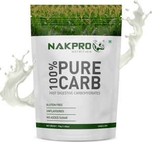 nakpro 100 pure carb  high calorie carbohydrate  fast digesting supplement powder  weight gainersmass gainers 750 g unflavored