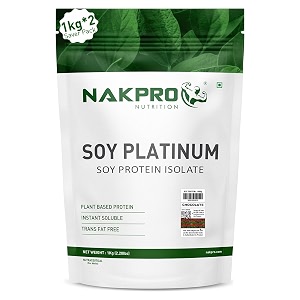 nakpro nutrition 100 soy protein isolate  chocolate - 2kg 1kg2  2787g protein plant based protein powder