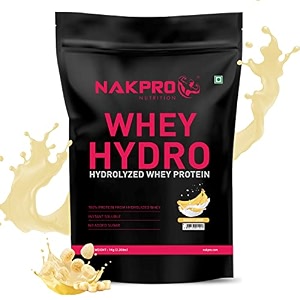 nakpro hydro whey protein hydrolyzed  2489g protein 545g bcaa  easy mixing low carbs easy digesting whey protein supplement powder for men women amp athletes  1 kg chocolate