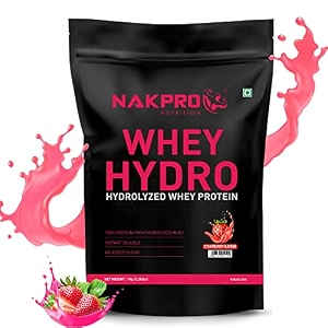 nakpro hydro whey protein hydrolyzed  2489g protein 545g bcaa  easy mixing low carbs easy digesting whey protein supplement powder for men women amp athletes  1 kg chocolate