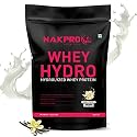NAKPRO HYDRO Whey Protein Hydrolyzed | 24.89g Protein, 5.45g BCAA | Easy Mixing, Low Carbs, Easy Digesting Whey Protein Supplement Powder for Men, Women & Athletes | 1 Kg (Chocolate)
