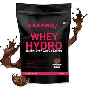 nakpro hydro whey protein hydrolyzed  2489g protein 545g bcaa  easy mixing low carbs easy digesting whey protein supplement powder for men women amp athletes  1 kg chocolate