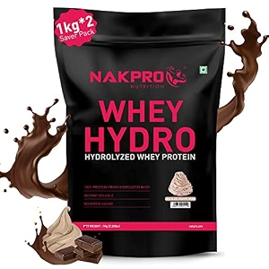 nakpro hydro whey protein hydrolyzed  2489g protein 545g bcaa  easy mixing low carbs easy digesting whey protein supplement powder for men women amp athletes  1 kg chocolate