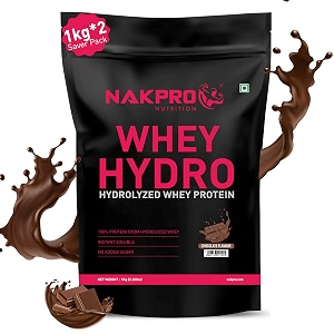 nakpro nutrition hydro whey protein hydrolyzed  264g protein  2 kg chocolate