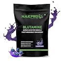 Nakpro L-Glutamine Powder | 4g Glutamine Per Serving, 50 Servings | Post Workout Amino Acid Supplement for Muscle Growth and Recovery (Blueberry, 250g)