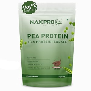 nakpro nutrition pea protein isolate  2 kg chocolate  26g protein  plant based protein powder