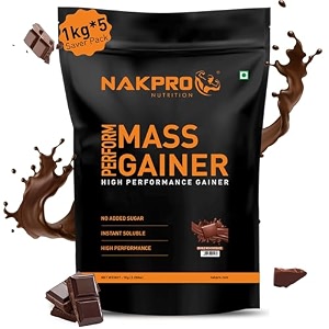 nakpro perform mass gainer  high protein amp high calorie  easy mixing easy digesting mass gainer powder for men amp women  1 kg double rich chocolate flavour