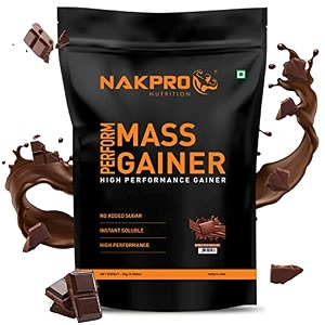 nakpro perform mass gainer  high protein amp high calorie  easy mixing easy digesting mass gainer powder for men amp women  1 kg double rich chocolate flavour