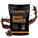 NAKPRO PERFORM MASS GAINER | High Protein &amp; High Calorie | 15g Protein, 3.3g BCAA |Added Vitamins &amp; Minerals|Easy Mixing, Easy Digesting Powder for Men &amp; Women | 1 Kg Chocolate Flavour (10 Servings)