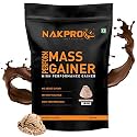 NAKPRO PERFORM MASS GAINER | High Protein &amp; High Calorie | 15g Protein, 3.3g BCAA |Added Vitamins &amp; Minerals|Easy Mixing, Easy Digesting Powder for Men &amp; Women | 1 Kg Chocolate Flavour (10 Servings)