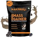NAKPRO PERFORM MASS GAINER | High Protein &amp; High Calorie | 15g Protein, 3.3g BCAA | Added Vitamins &amp; Minerals | Easy Mixing, Easy Digesting Mass Gainer Powder for Men &amp; Women | 1 Kg Cookies &amp; Cream Flavour (10
