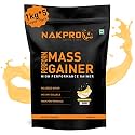 NAKPRO PERFORM MASS GAINER | High Protein &amp; High Calorie | 15g Protein, 3.3g BCAA |Added Vitamins &amp; Minerals|Easy Mixing, Easy Digesting Powder for Men &amp; Women | 1 Kg Chocolate Flavour (10 Servings)