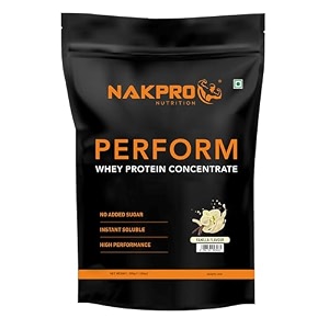 nakpro nutrition perform whey protein concentrate  500g vanilla  24g protein trustified certified