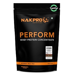 nakpro nutrition perform whey protein concentrate  500g chocolate-cream  24g protein trustified certified