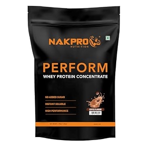 nakpro nutrition perform whey protein concentrate  1kg coffee  24g protein trustified certified