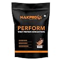 NAKPRO NUTRITION Perform Whey Protein Concentrate | 1kg Coffee | 24g Protein, Trustified Certified
